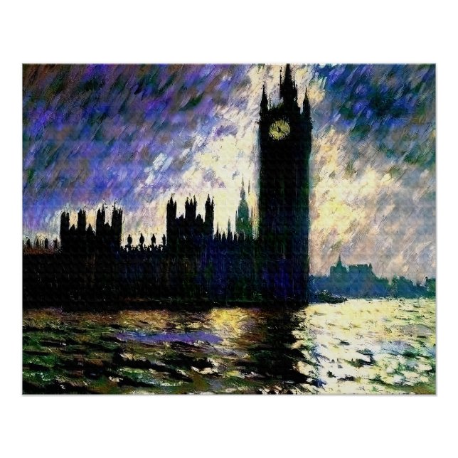 Impressionistische Häuser des Parlaments Poster (Vorderseite)