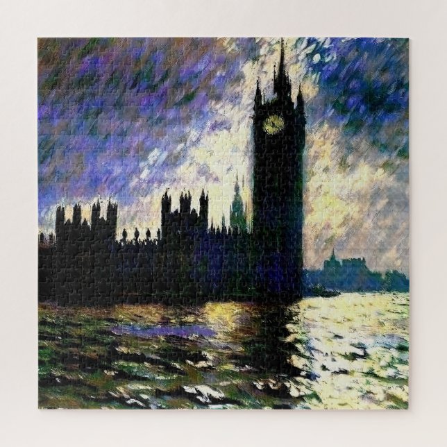 Impressionistische Häuser des Parlaments Puzzle (Vertikal)