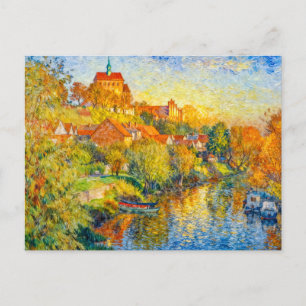 Impressionistische Herbstansicht der Havelberger K Postkarte
