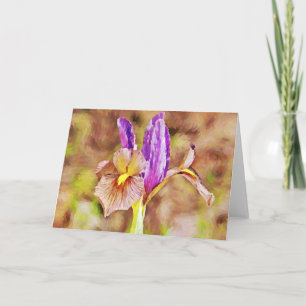 Impressionistische Iris Blume Gouache Art Note Car Karte