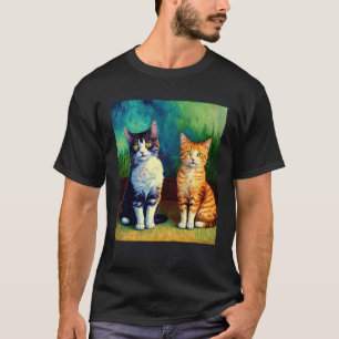 Impressionistische Katze Impressionismus Katzen Ma T-Shirt