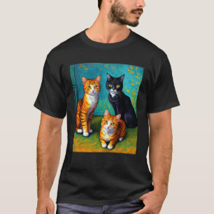 Impressionistische Katze Impressionismus Katzen Ma T-Shirt