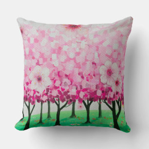 Impressionistische Kirschblüten Kissen