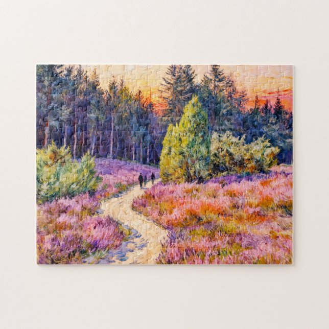 Impressionistische Landschaft der Lüneburger Heide Puzzle (Horizontal)