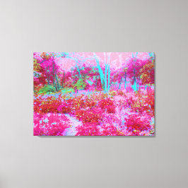 Impressionistische Landschaft Rot und Rosa Garten Leinwanddruck