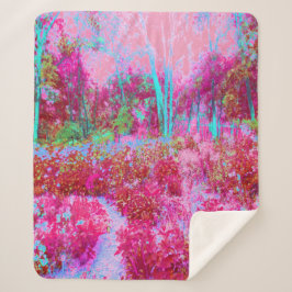 Impressionistische Landschaft Rot und Rosa Garten Sherpadecke