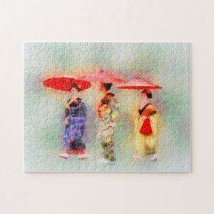 Impressionistische Malerei von Three Little Maiko Puzzle