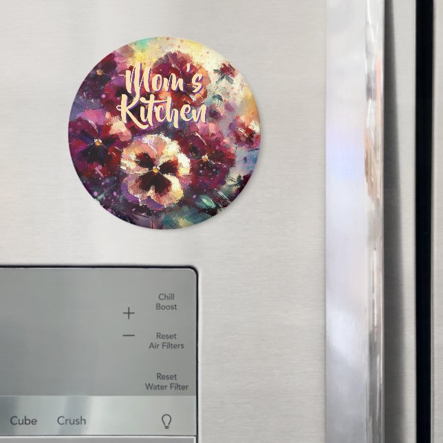 Impressionistische marine Stiefmütterchen Blumen P Magnet (In Situ (Kühlschrank))
