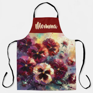 Impressionistische marine Stiefmütterchen Blumen P Schürze