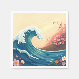 Impressionistische Meereswelle Serviette