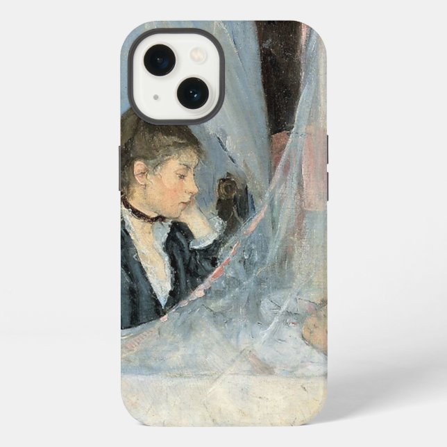 Impressionistische Mutter beim Beobachten des Schl iPhone Hülle (Rückseite)