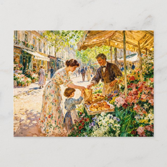 Impressionistische Mutter und Kind auf einem farbe Postkarte (Vorderseite)
