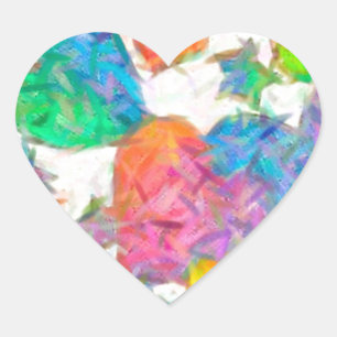 Impressionistische Pastell-Valentinsherzen Herz-Aufkleber