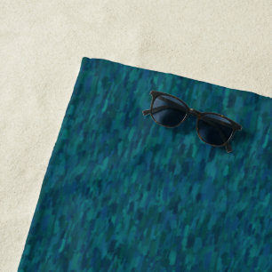 Impressionistische Pinselstriche, Navy, Türkis, Bl Strandtuch