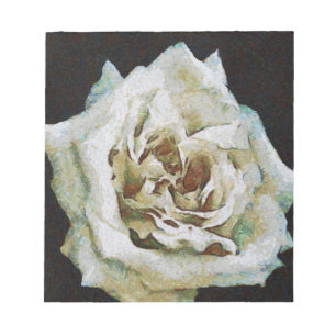 Impressionistische Rose Abgeschieden auf schwarz Notizblock
