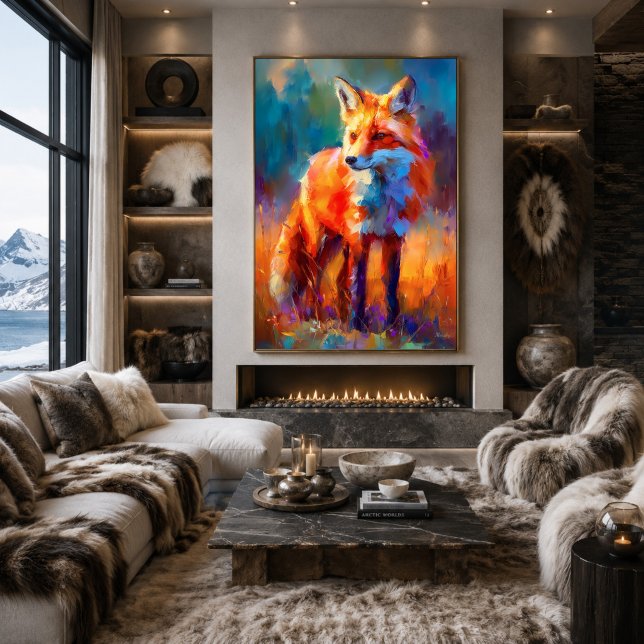 Impressionistische Rotfuchs-Wildmalerei Poster (Von Creator hochgeladen)