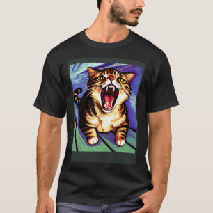 Impressionistische schreiende Katzen Impressionism T-Shirt