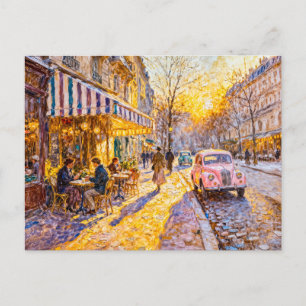 Impressionistische städtische Frühlings-Sonnenlich Postkarte