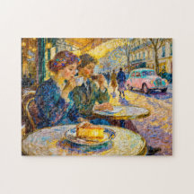 Impressionistische Vintage-Café-Szene Anfang 1900