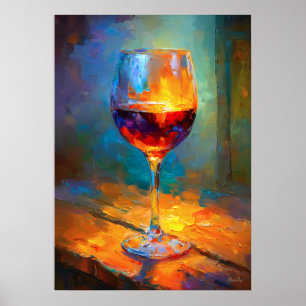 Impressionistische Wein Glas Malerei Weinliebhaber Poster