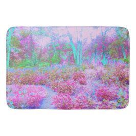 Impressionistischer Abstrakter Garten in Rosa und  Badematte