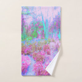 Impressionistischer Abstrakter Garten in Rosa und Handtuch