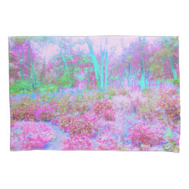 Impressionistischer Abstrakter Garten in Rosa und  Kissenbezug