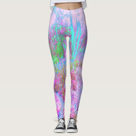 Impressionistischer Abstrakter Garten in Rosa und  Leggings