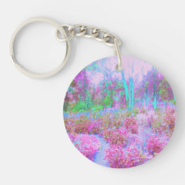 Impressionistischer Abstrakter Garten in Rosa und Schlüsselanhänger