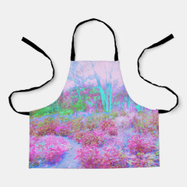 Impressionistischer Abstrakter Garten in Rosa und Schürze