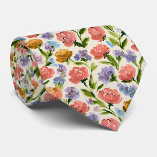 Impressionistischer Blumengarten-Muster Krawatte