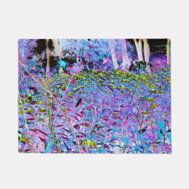 Impressionistischer Chartreuse und Aqua Garden Blu Fußmatte