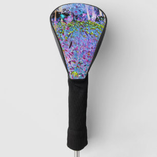 Impressionistischer Chartreuse und Aqua Garden Blu Golf Headcover