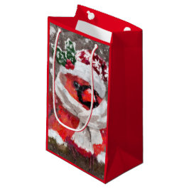 Impressionistischer Kardinal Bird Scarf & Hat in S Kleine Geschenktüte