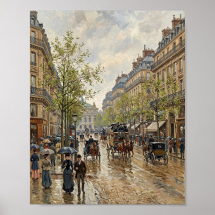 Impressionistischer Pariser Boulevard Vintage Stad Poster