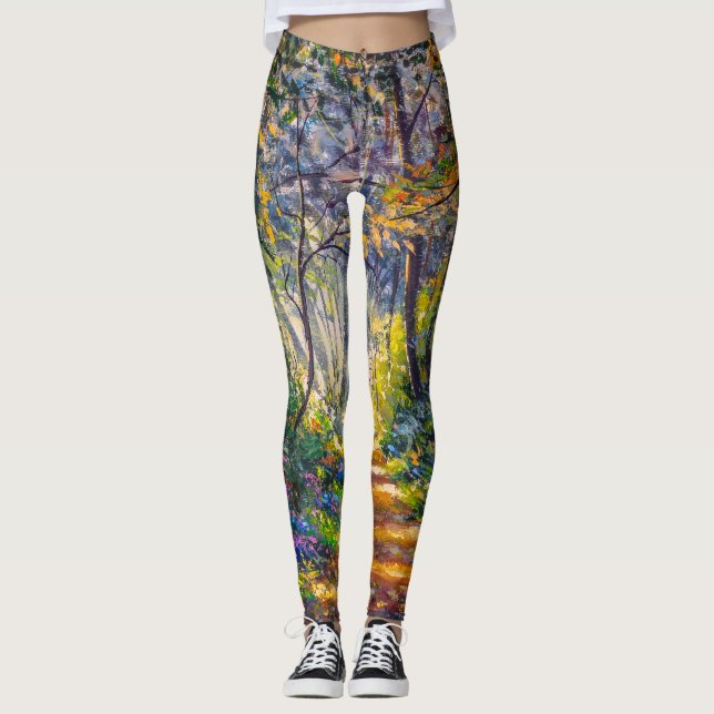 Impressionistischer Pfad: Sonnenwald Leggings (Vorderseite)