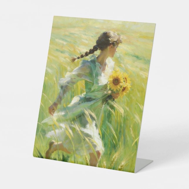 Impressionistischer Sommer Feld Sockelschild (Vorderseite)