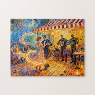 Impressionistischer Sommer Outdoor Tanzcafé-Feier Puzzle