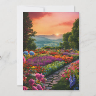 Impressionistischer Sonnenuntergang Feiertagskarte