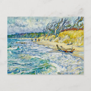 Impressionistischer stürmischer Ostsee am Weststra Postkarte