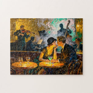 Impressionistischer Vintage-Tanzbar-Romantik mit L Puzzle
