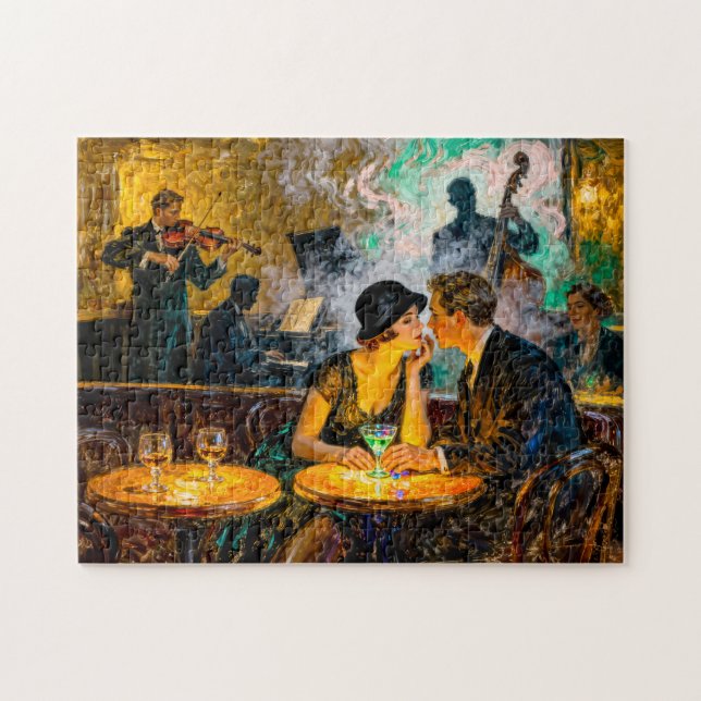 Impressionistischer Vintage-Tanzbar-Romantik mit L Puzzle (Horizontal)