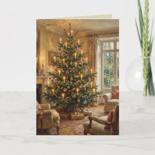 Impressionistischer Weihnachtsbaum im Stil von Mon Feiertagskarte