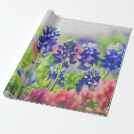 Impressionistisches Bluebonnet über das Papier "Li Geschenkpapier