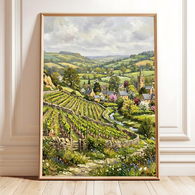 Impressionistisches Dorf-Landschaftswandbild Poster (Von Creator hochgeladen)