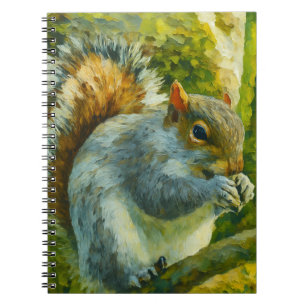 Impressionistisches Eichhörnchen in Forest Foliage Notizblock