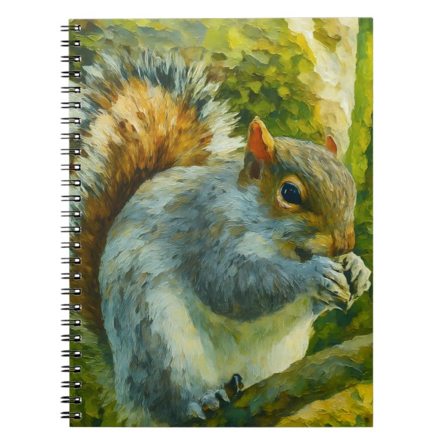 Impressionistisches Eichhörnchen in Forest Foliage Notizblock (Vorderseite)
