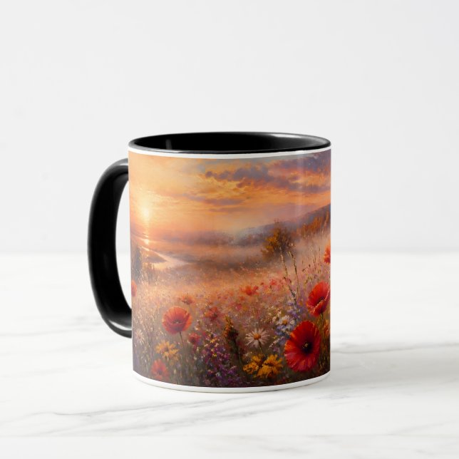 Impressionistisches Gemälde eines Mohnfeldes bei S Tasse (Vorderseite Links)