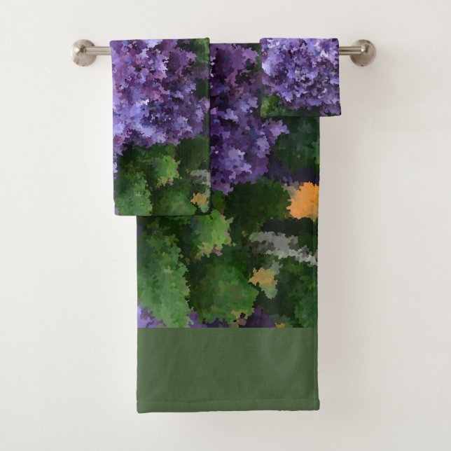 Impressionistisches Hydrangea Badhandtuch Set (Insitu)