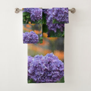 Impressionistisches Hydrangea Badhandtuch Set